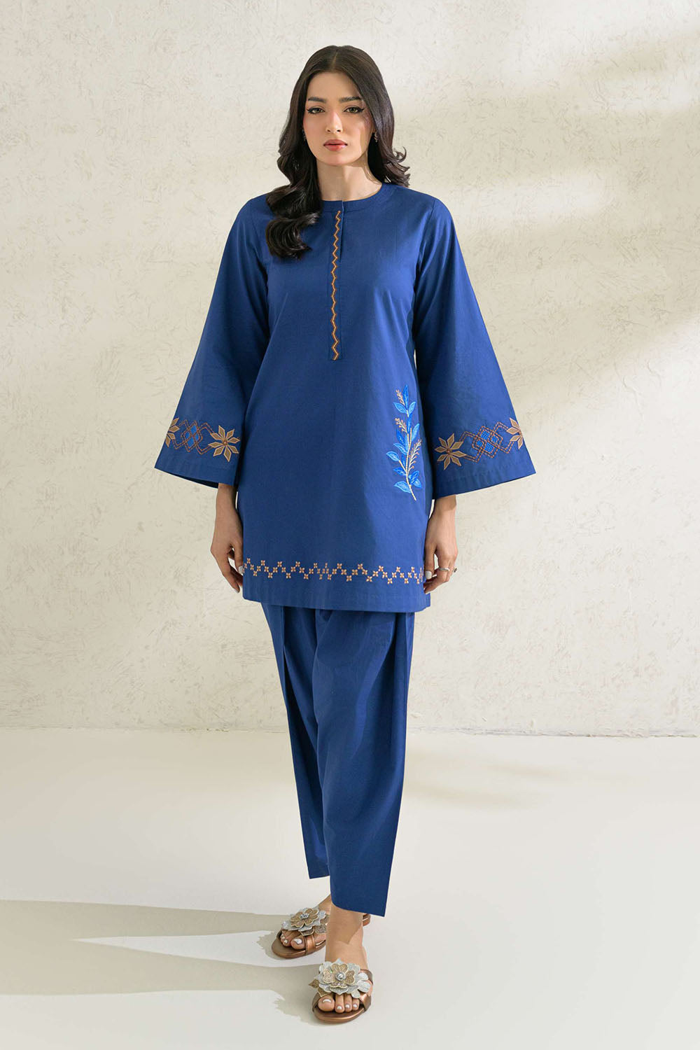 Blue Embroidered Co-Ord Sets