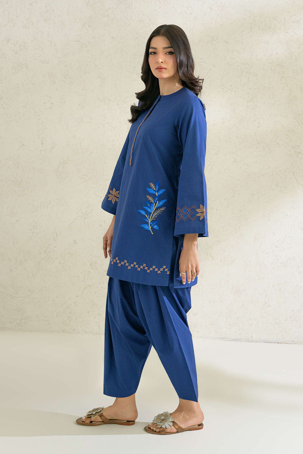 Blue Embroidered Co-Ord Sets