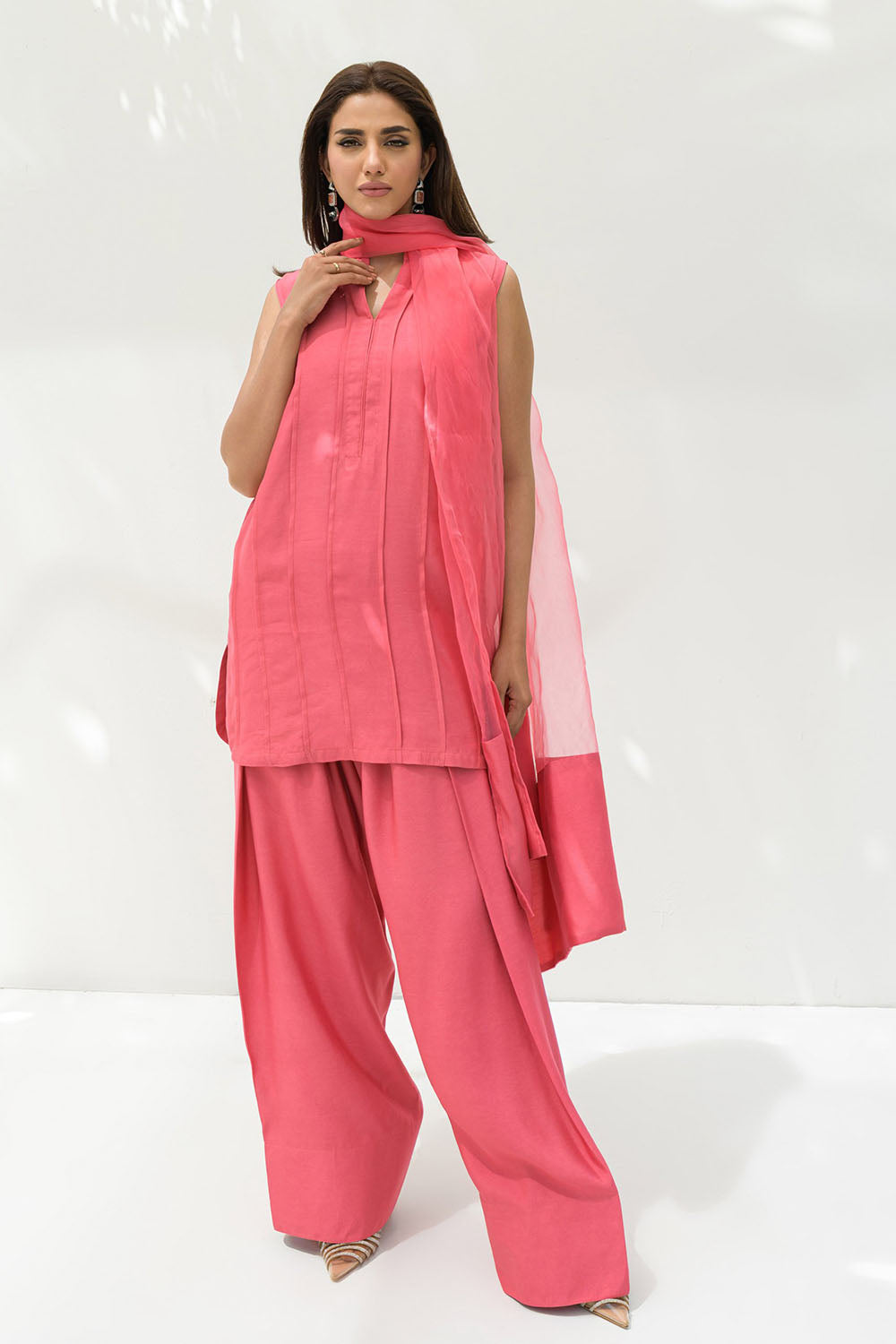 Blush Pink solid Farshi Salwar Set