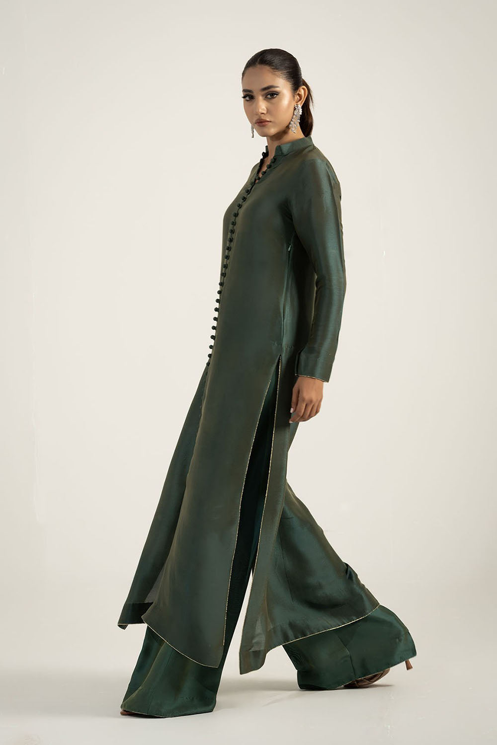 Emerald Green Pure Silk Kurta Set