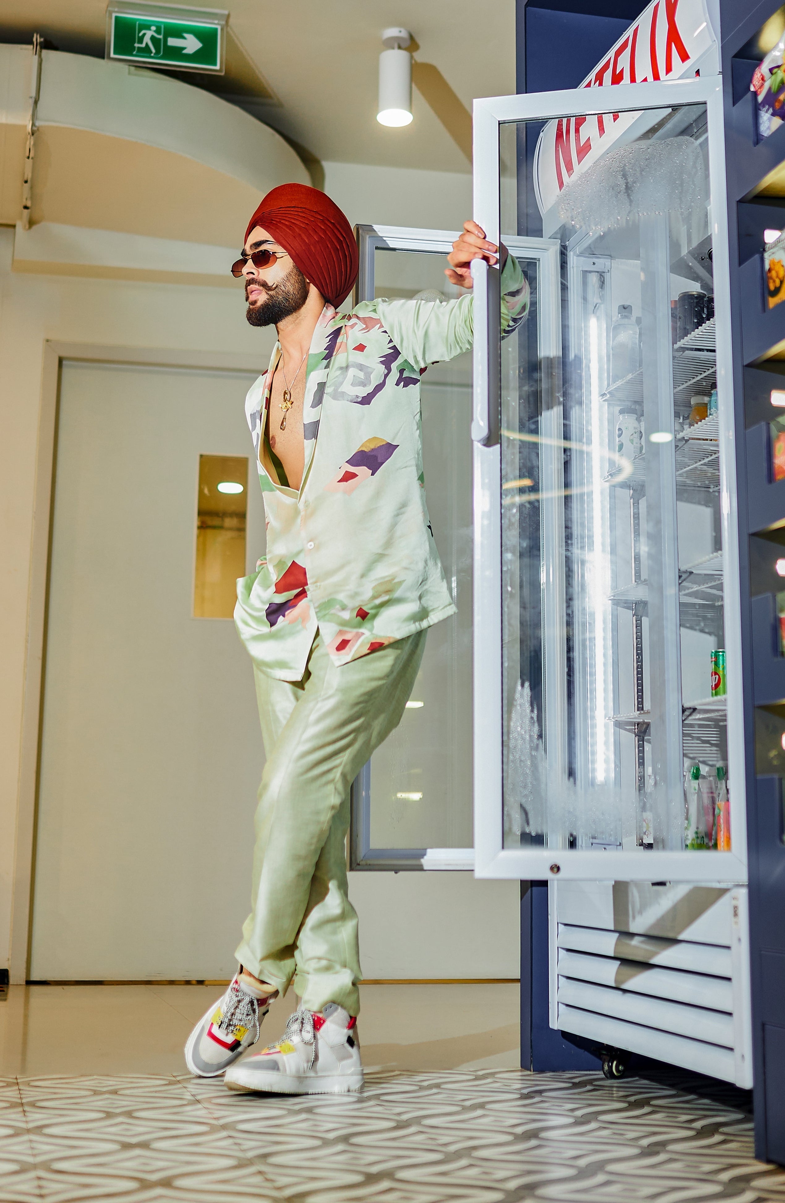 Celeb Spotted - 710 white yellow red mid-top sneaker - 7-10.in