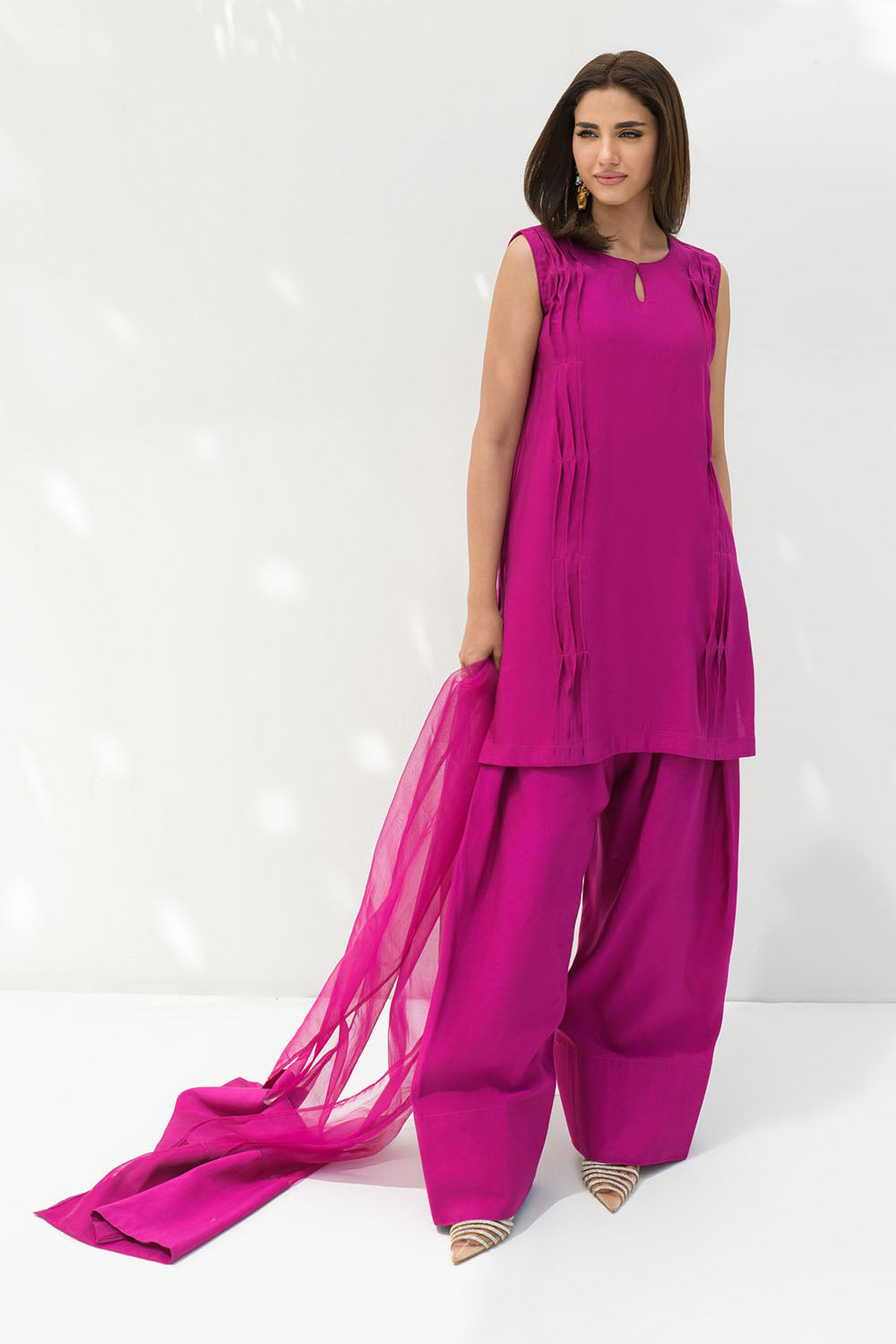 Fuschia solid Farshi Salwar Set