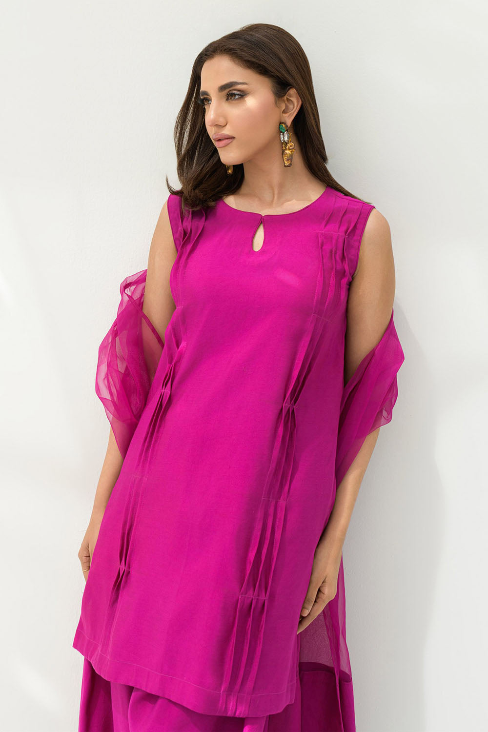 Fuschia solid Farshi Salwar Set