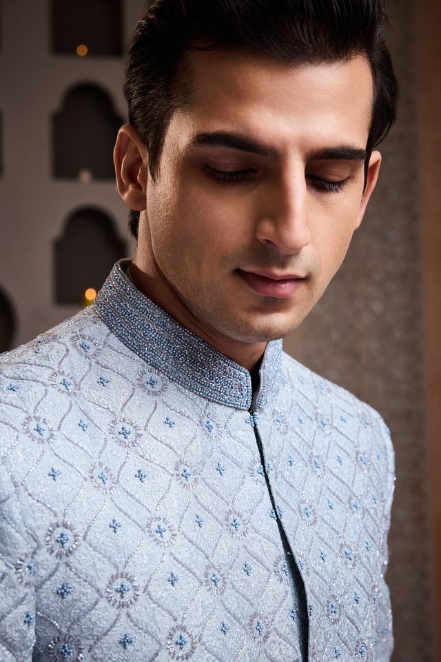 Skyblue Jodhpuri Coat Pant