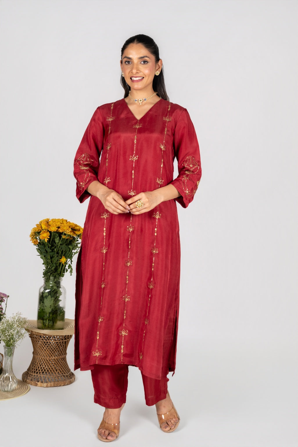 Rumi Red kurta set with Dupatta