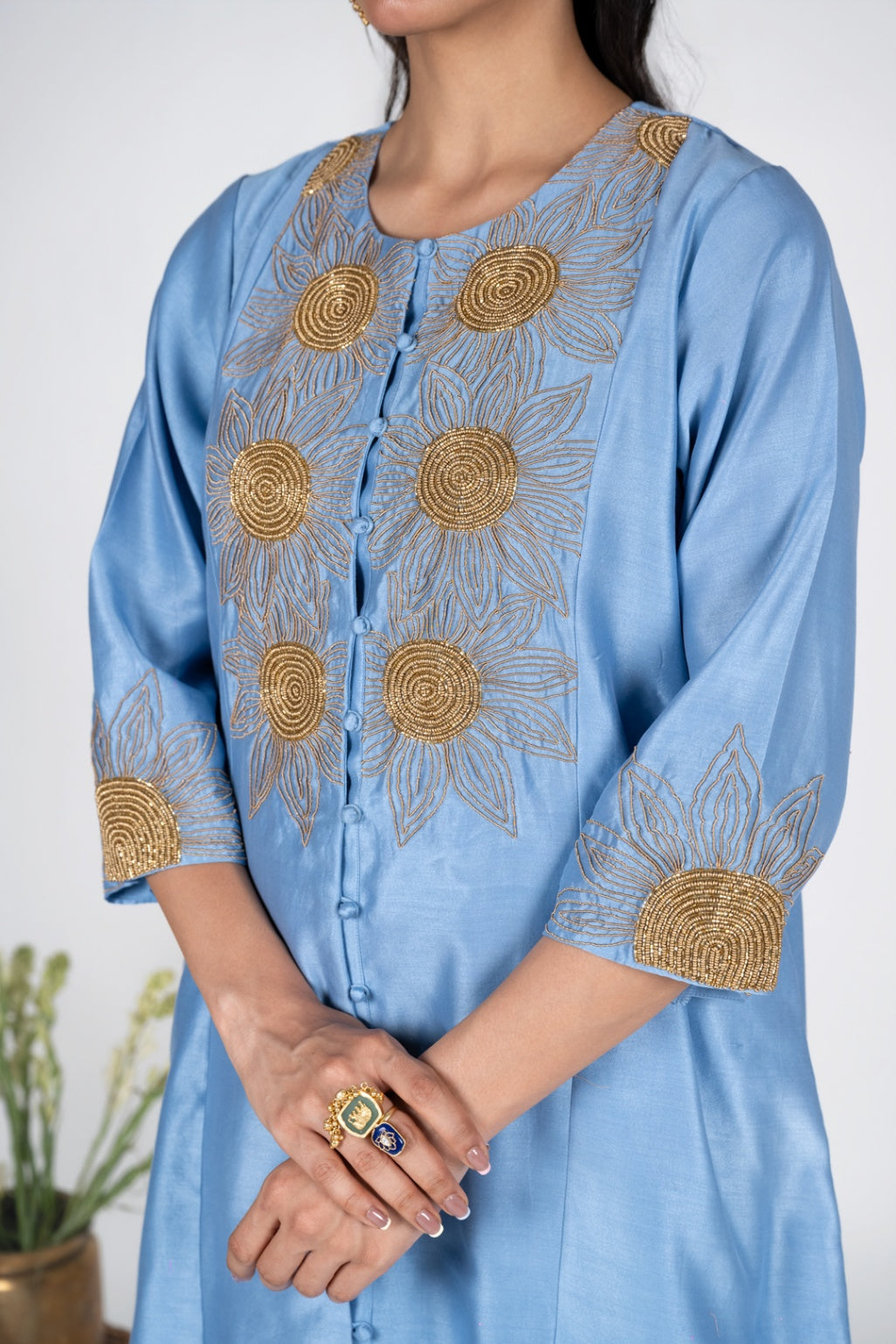 Aasmani Sunflower Kurta set
