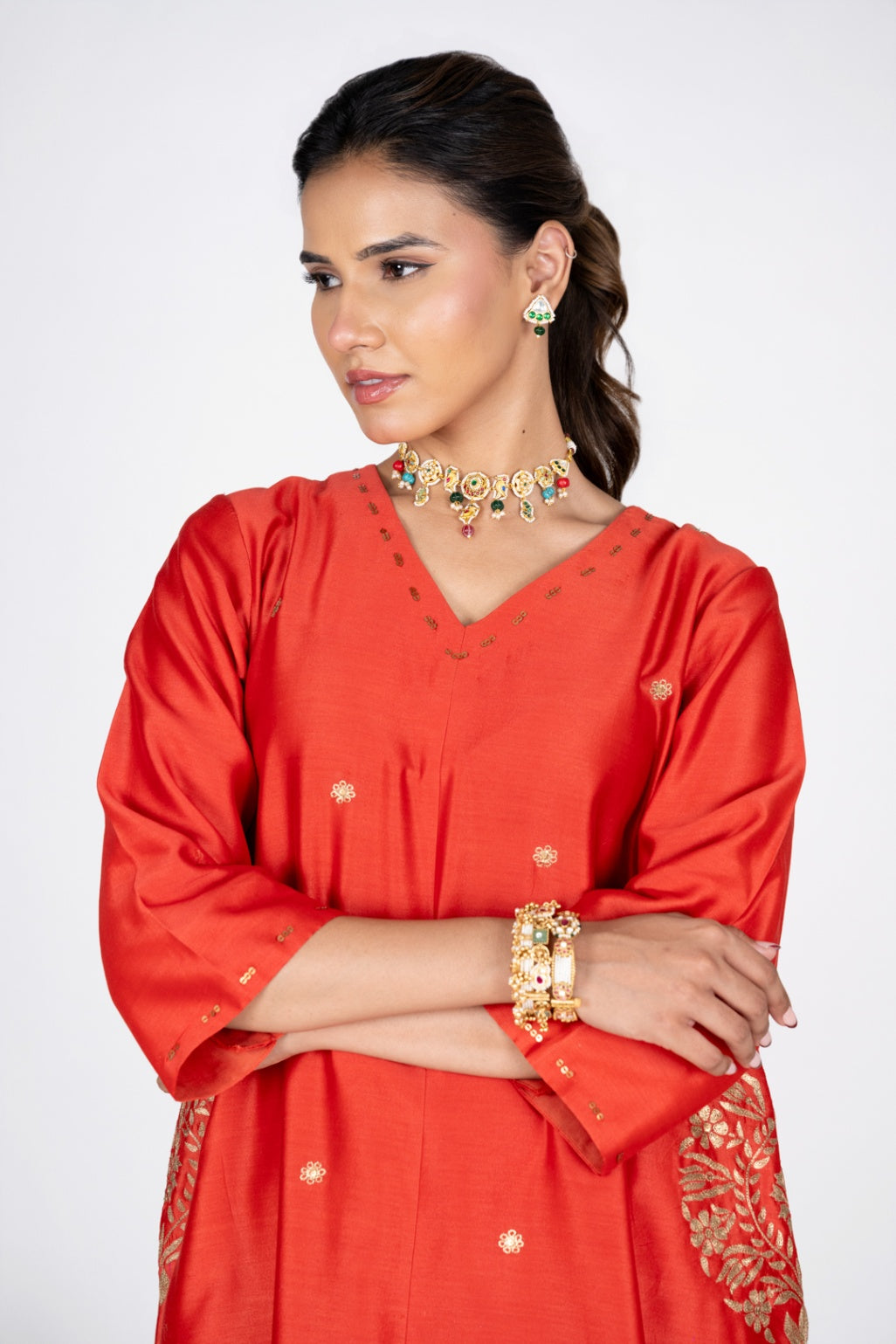 Vashti Orange Kurta Set