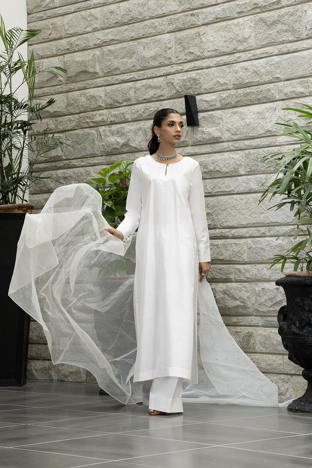 Ivory White Pure Silk Kurta Set