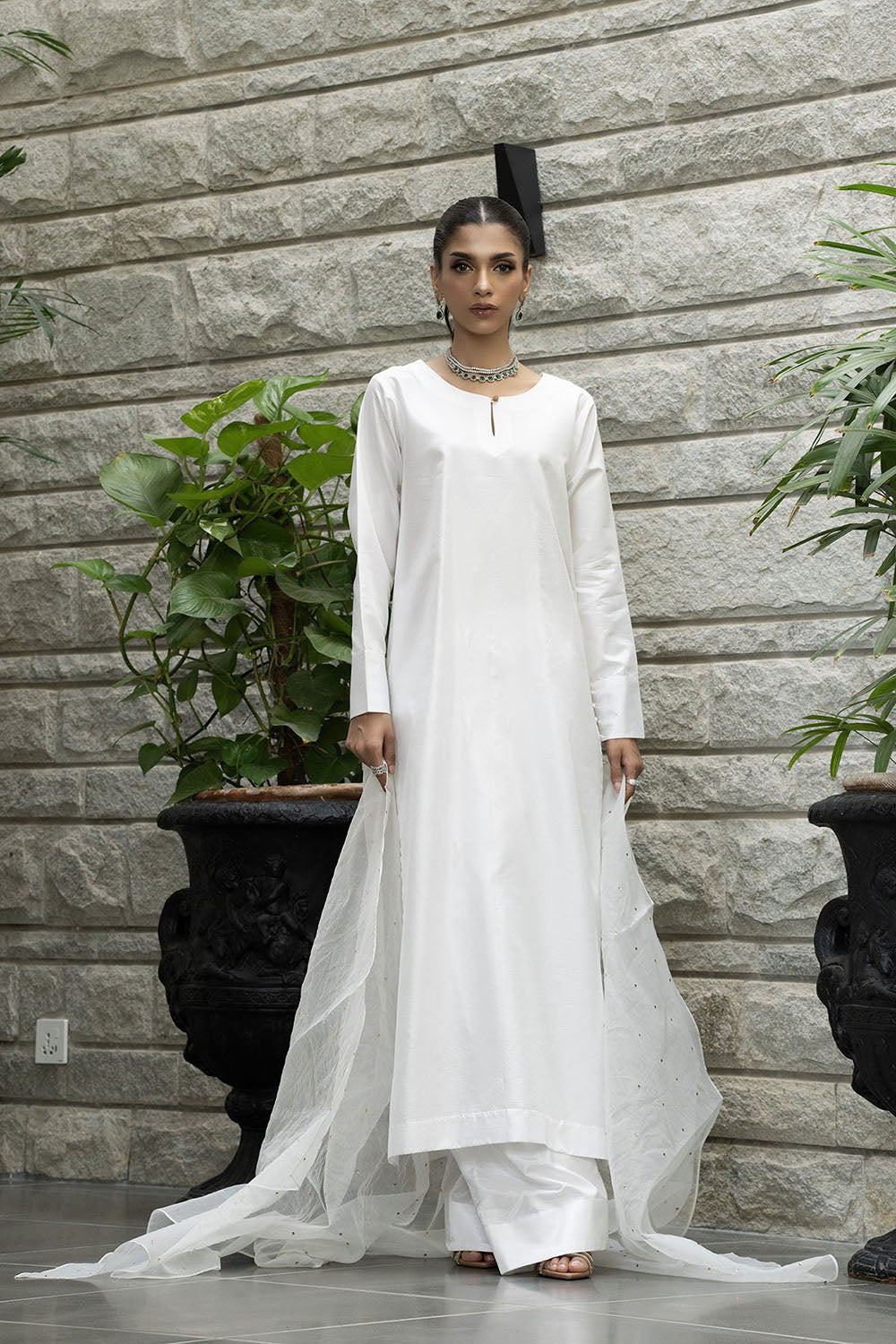 Ivory White Pure Silk Kurta Set