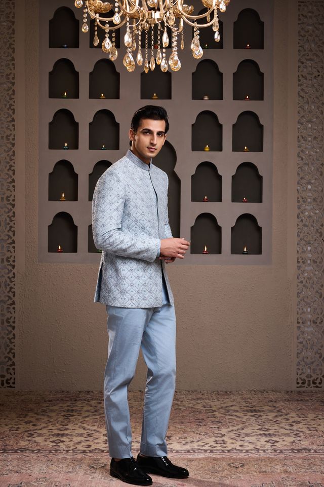 Skyblue Jodhpuri Coat Pant