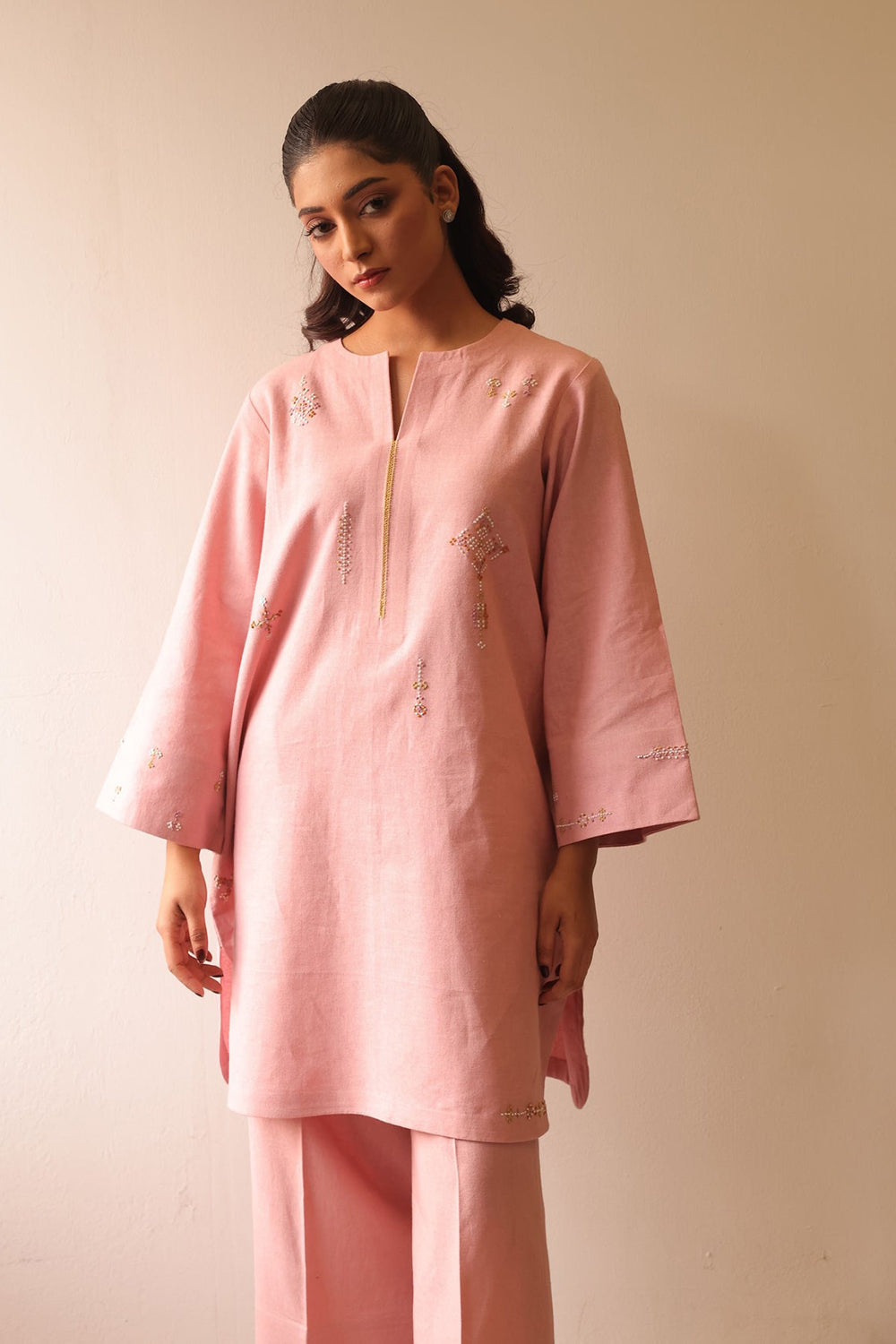 Blush Petal Embroidered Kurta Set