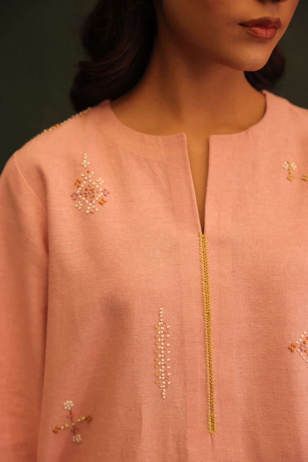 Blush Petal Embroidered Kurta Set