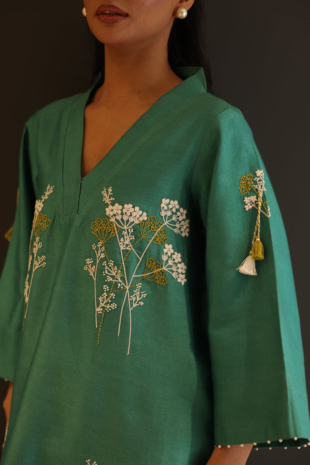 Botanical Threadwork Kurta Set