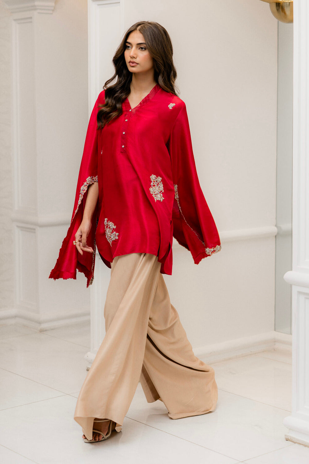 Crimson Silk Statement Kurta Set