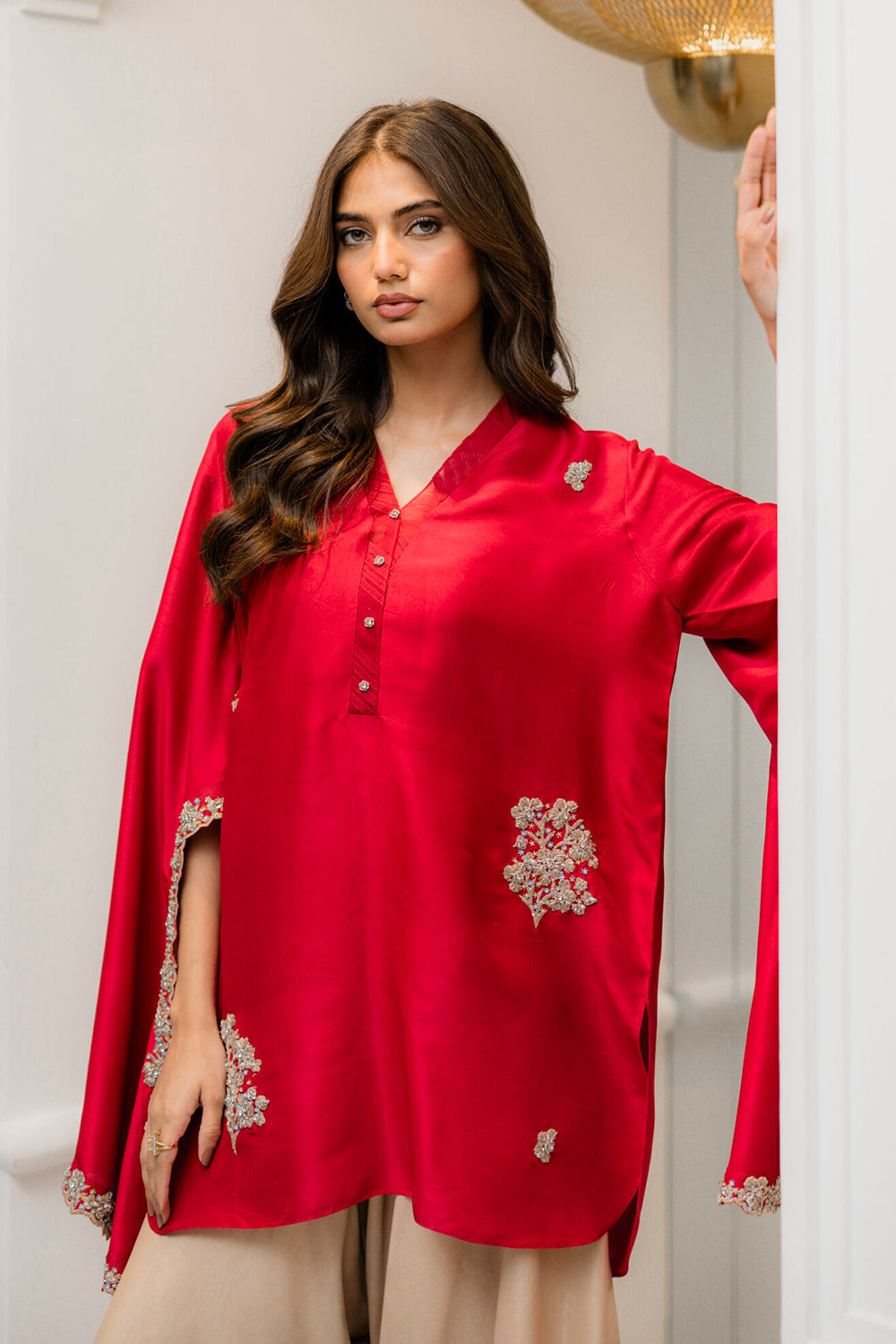 Crimson Silk Statement Kurta Set