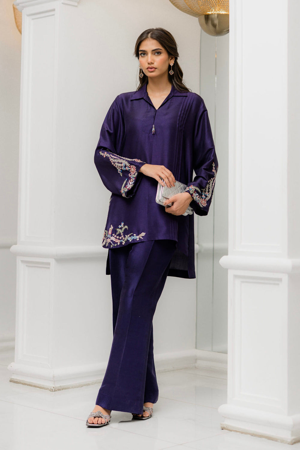 Deep Plum Embroidered Co-ord Set