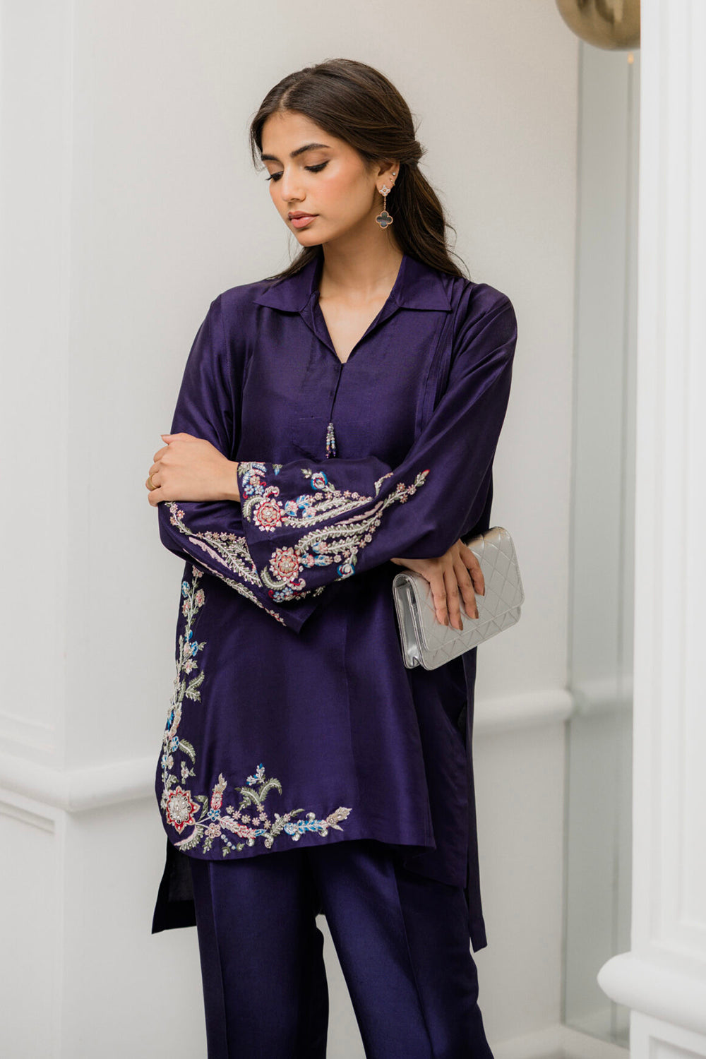 Deep Plum Embroidered Co-ord Set