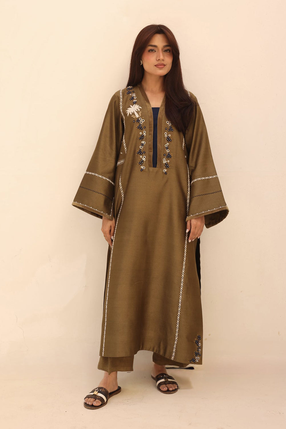 Earthy Olive Festive Kurta Set