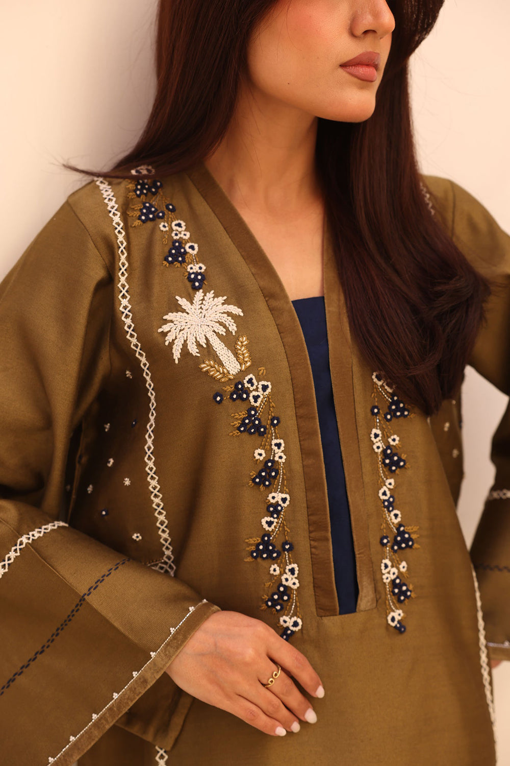 Earthy Olive Festive Kurta Set
