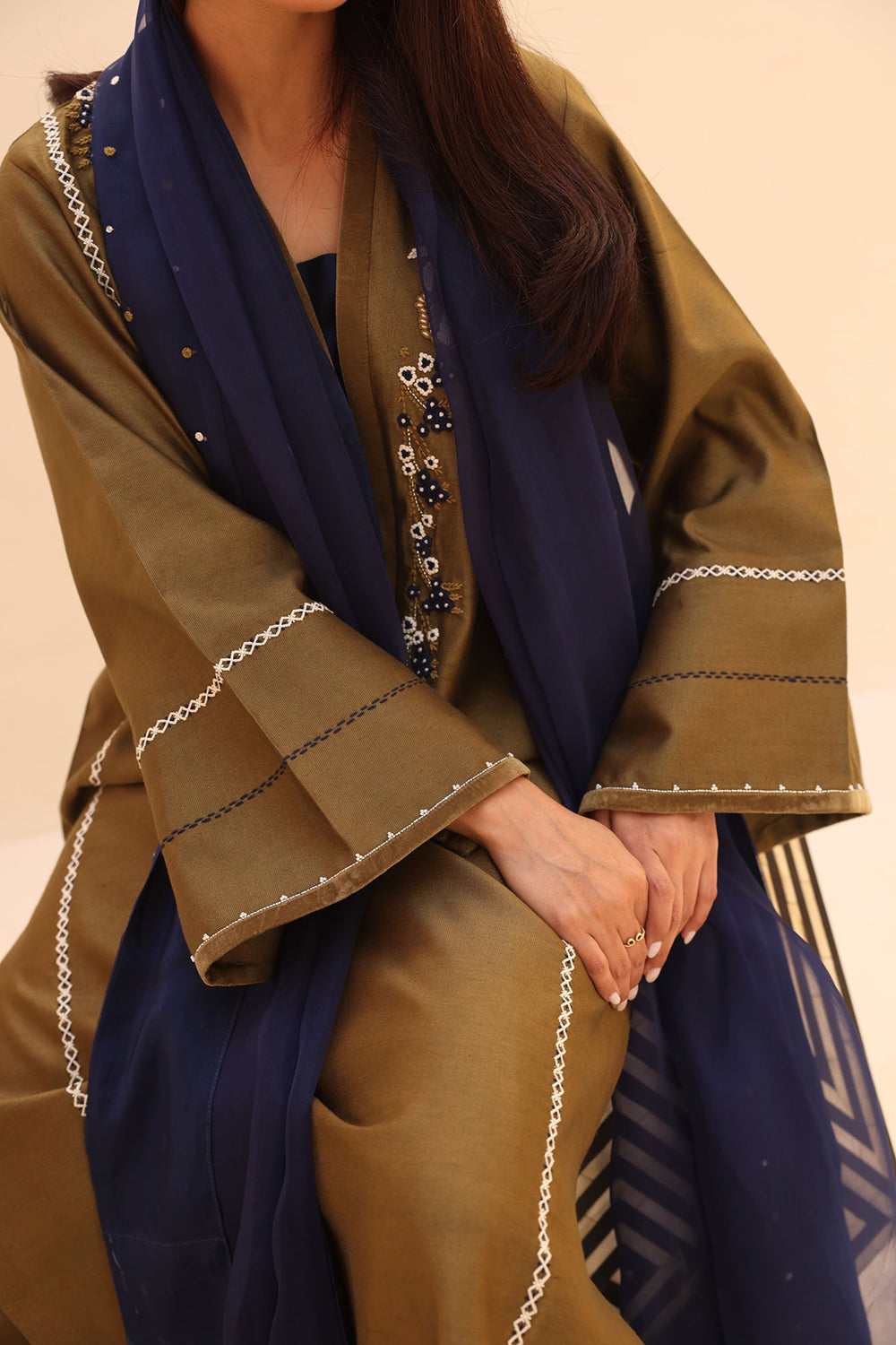 Earthy Olive Festive Kurta Set