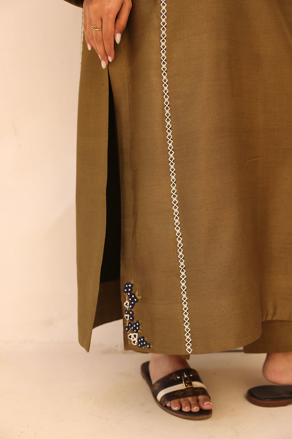 Earthy Olive Festive Kurta Set