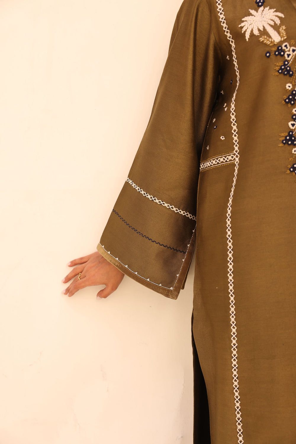 Earthy Olive Festive Kurta Set