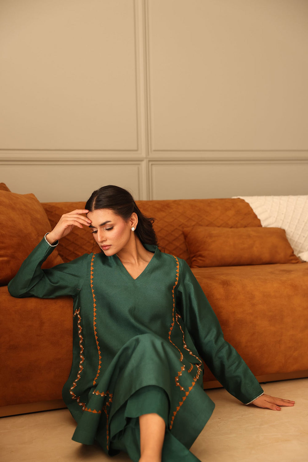 Forest Threadwork Kurta Set