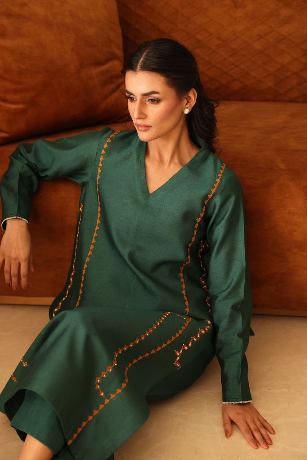 Forest Threadwork Kurta Set