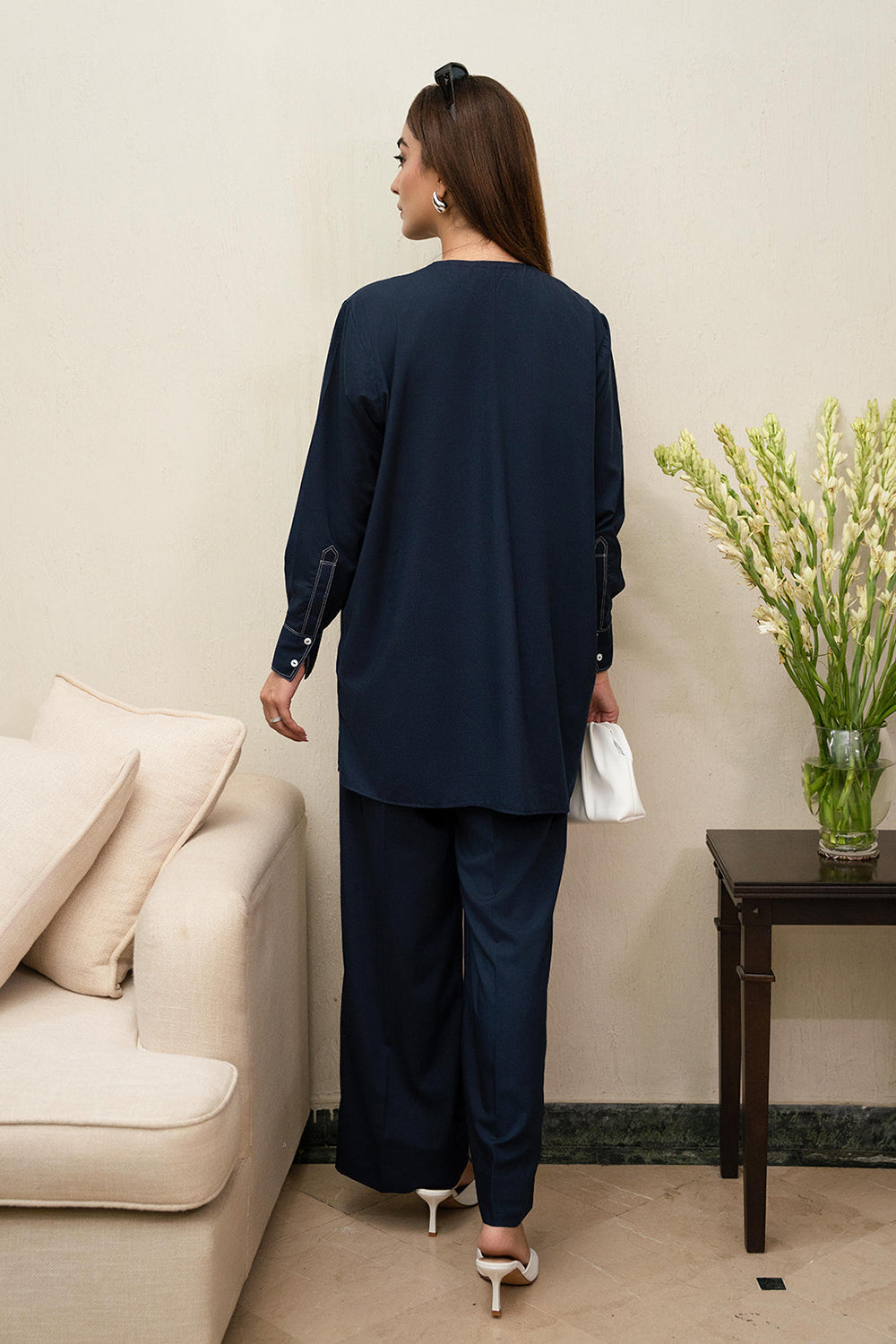 Indigo Ink Cotton Tunic Co-Ord Set