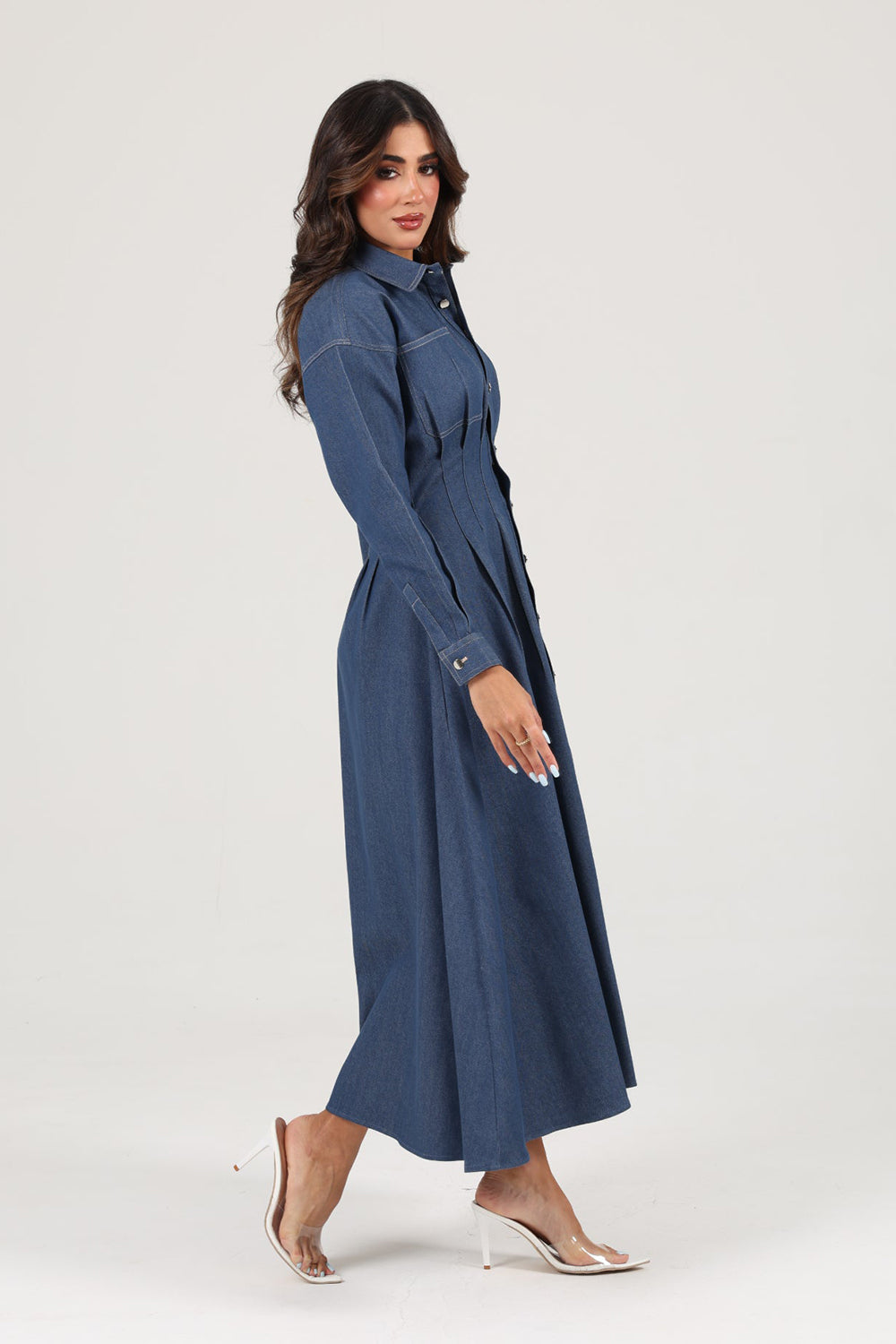 Indigo Tailored Denim Shirt Dress