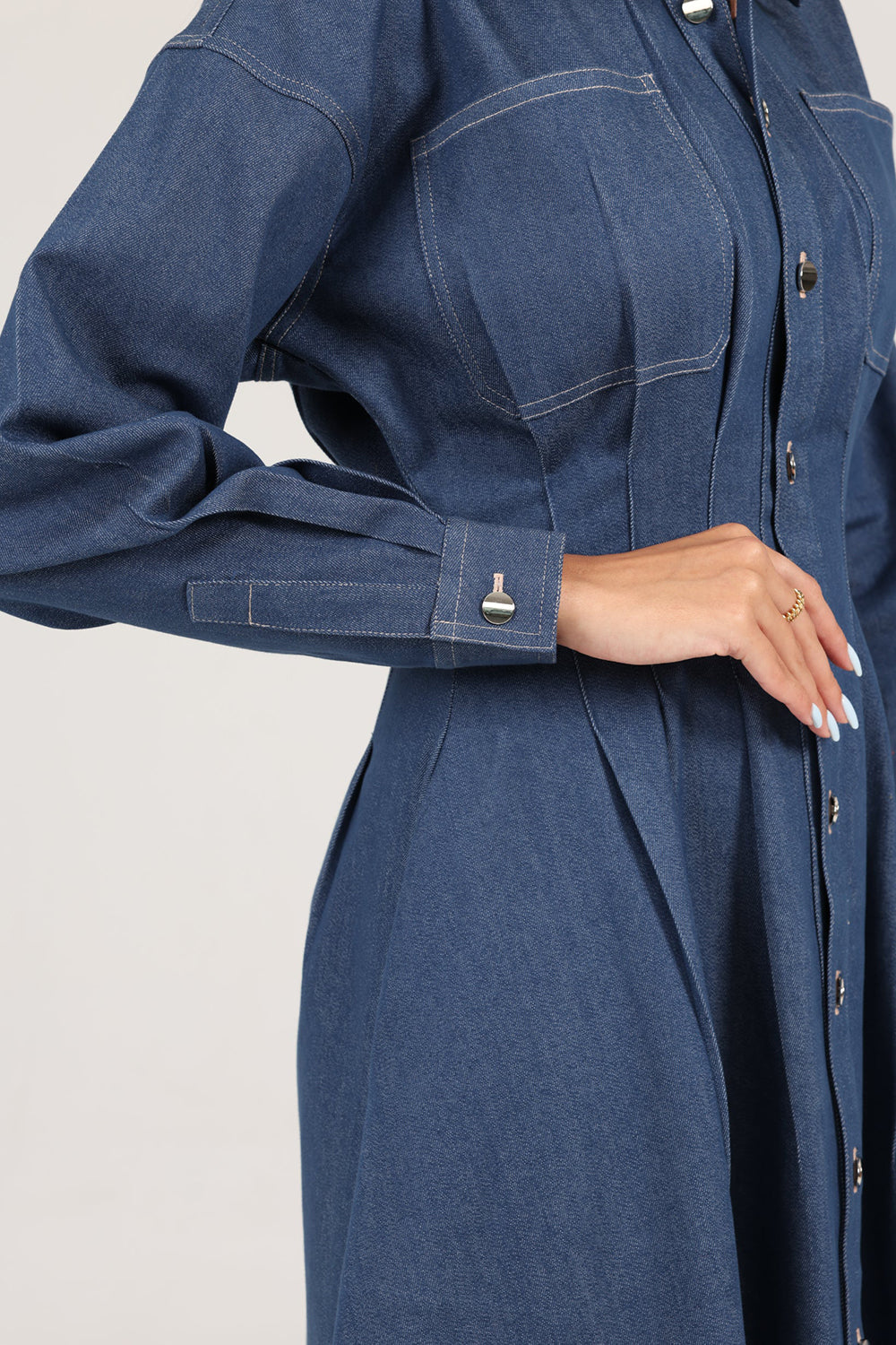 Indigo Tailored Denim Shirt Dress