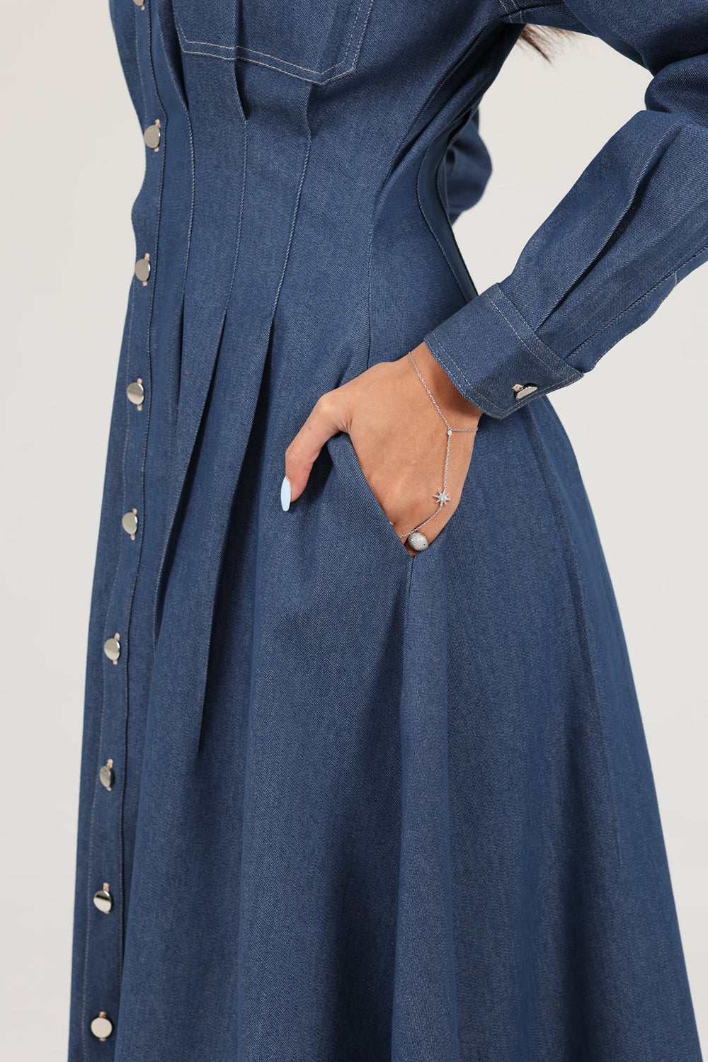 Indigo Tailored Denim Shirt Dress