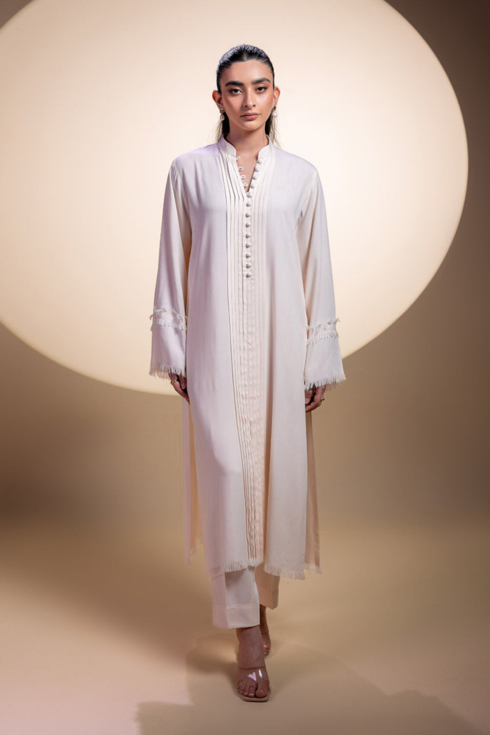 Ivory Pintuck Kurta Set