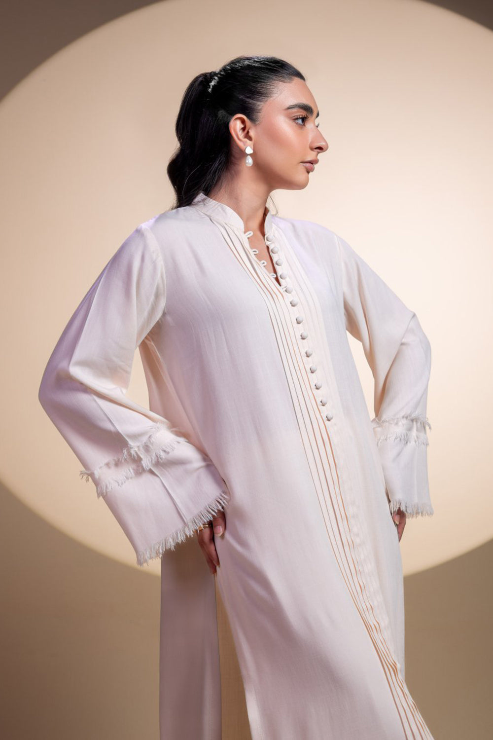 Ivory Pintuck Kurta Set