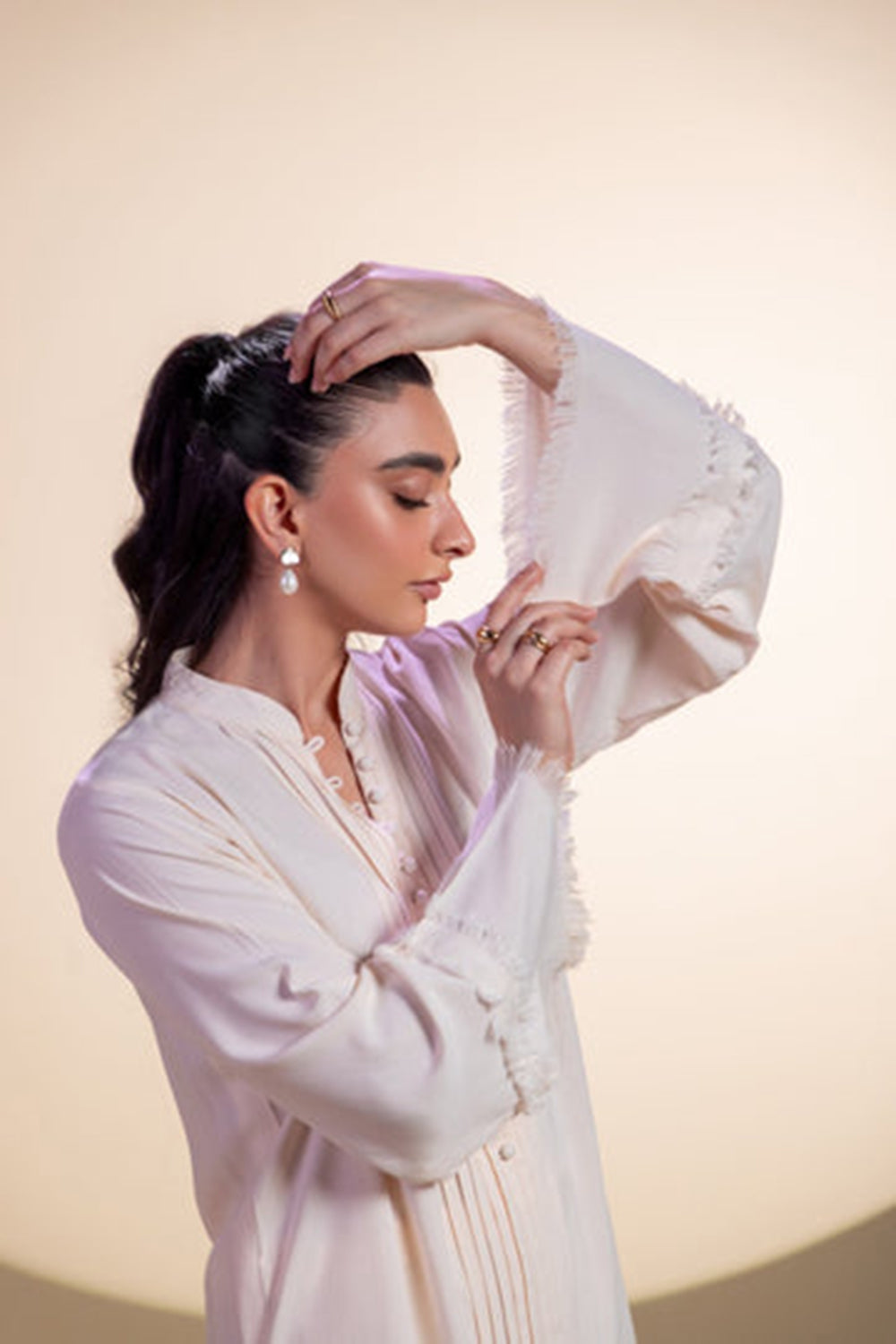 Ivory Pintuck Kurta Set