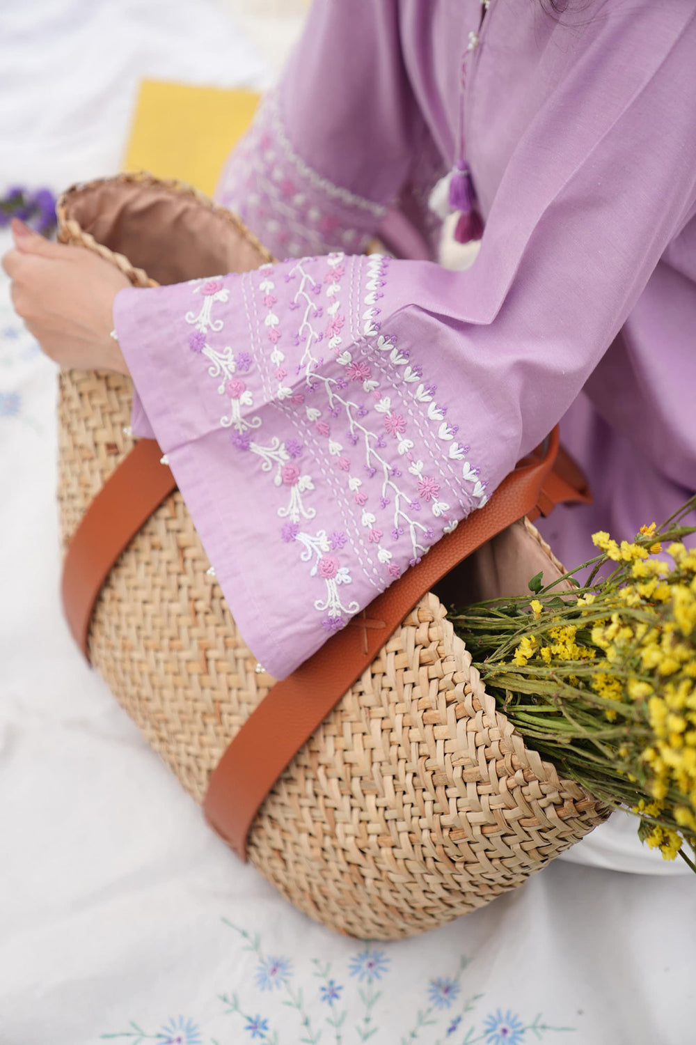 Lilac Cotton Kurta Set