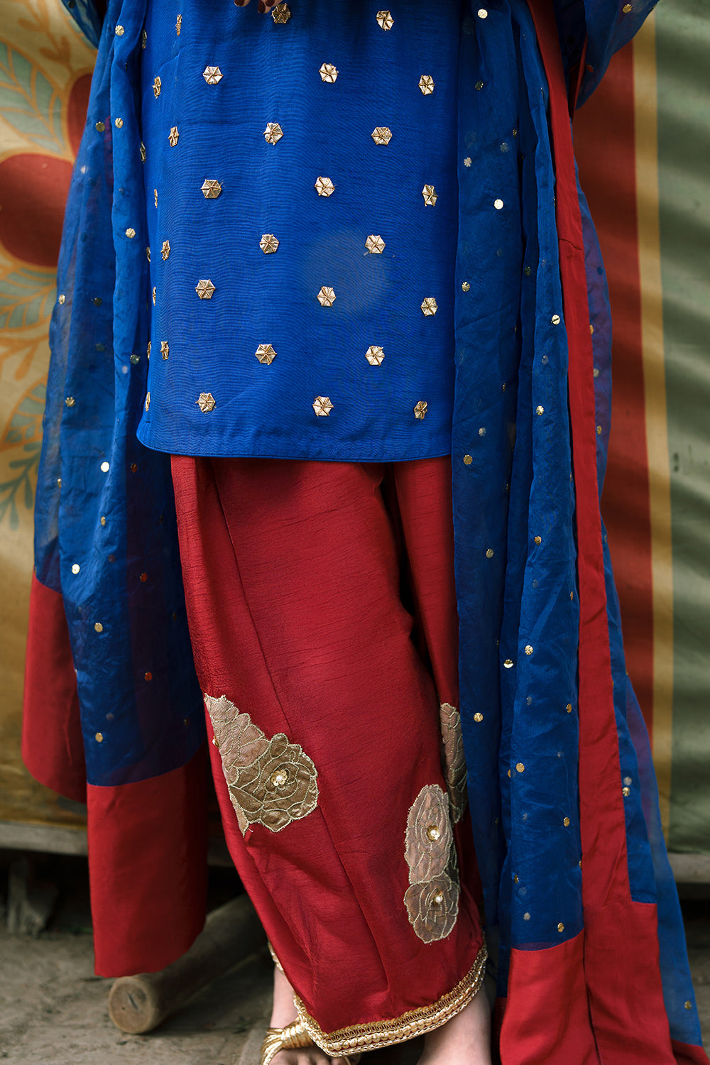 Midnight Blue Gota Work Kurta Set