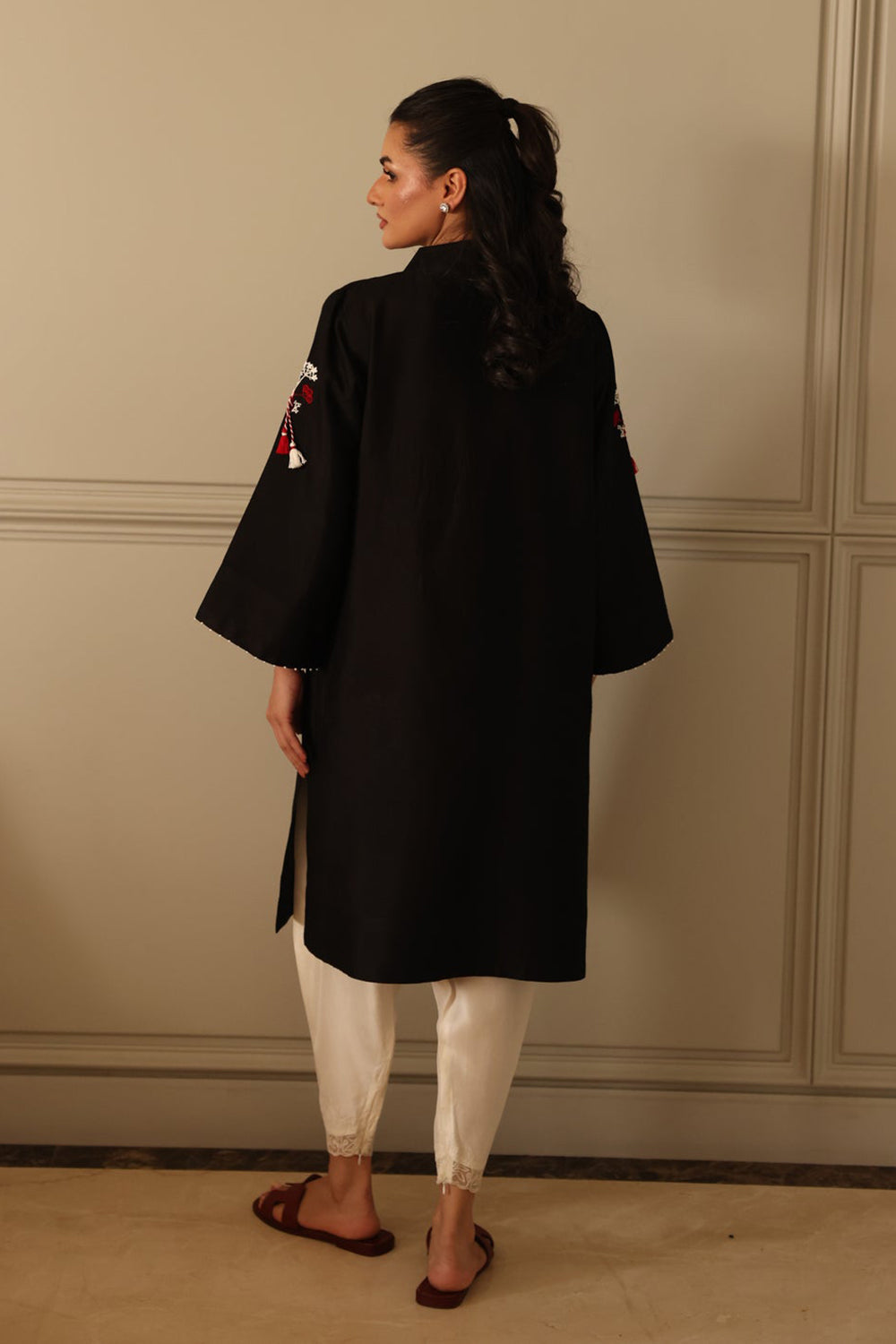 Noir Bloom Embroidered Kurta Set