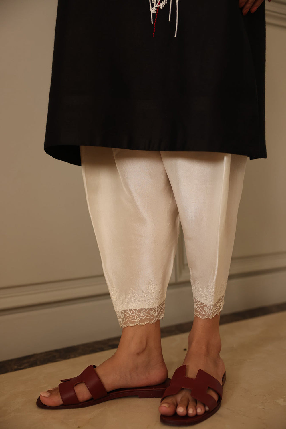 Noir Bloom Embroidered Kurta Set
