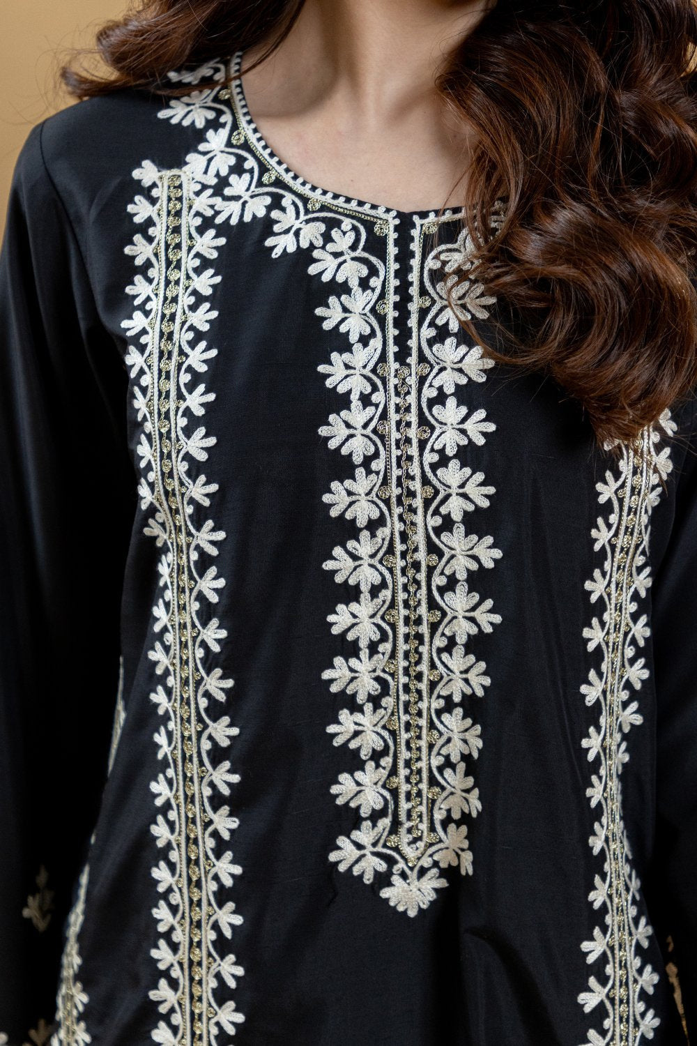 Noir Ivory Embroidered Suit Set