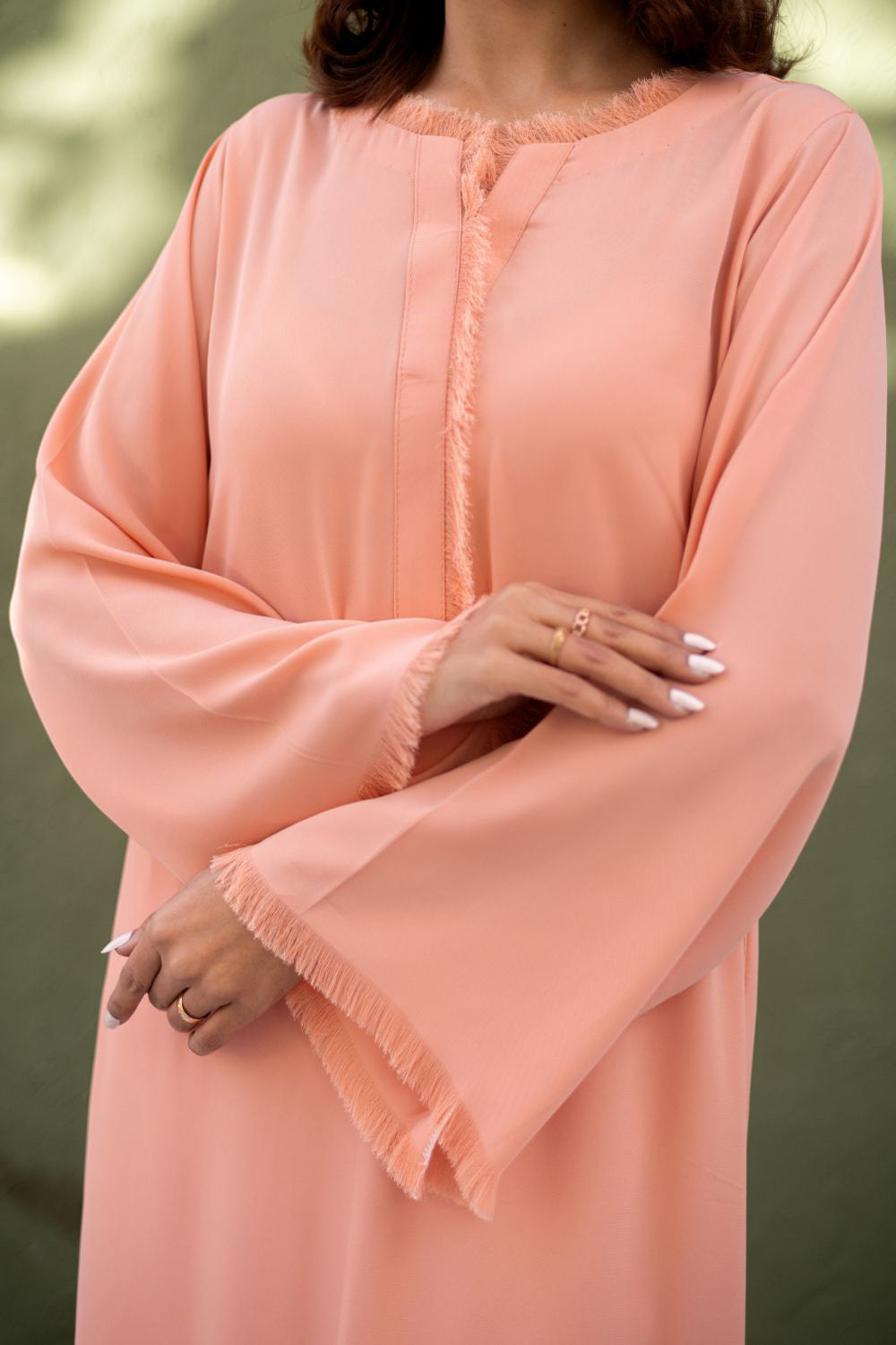 Peach Blush Fringe Kurta Set