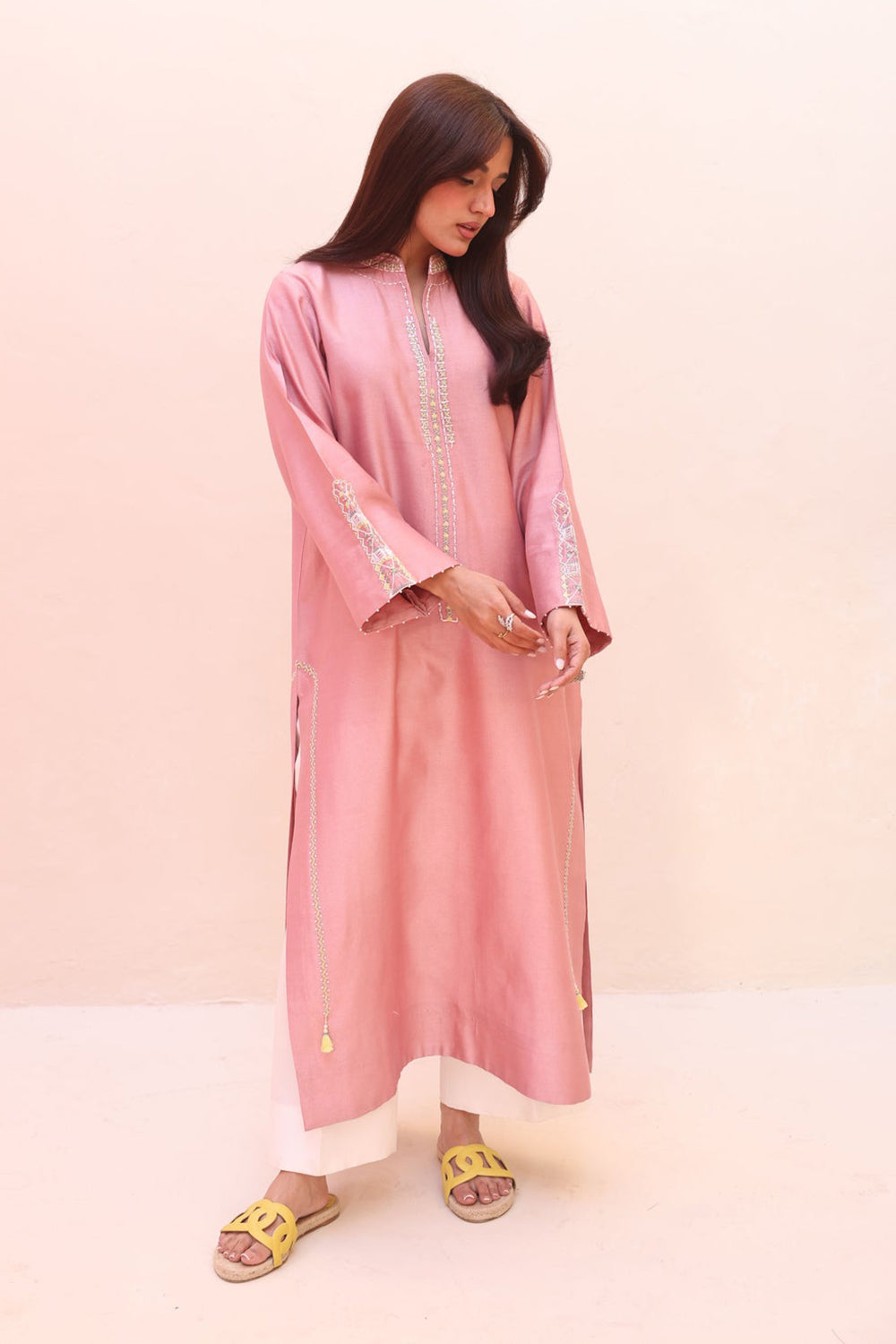 Rose Blush Embroidered Kurta Set