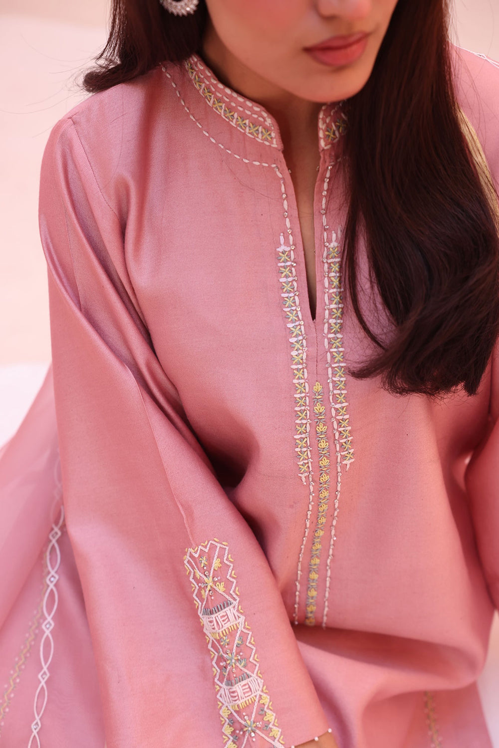 Rose Blush Embroidered Kurta Set