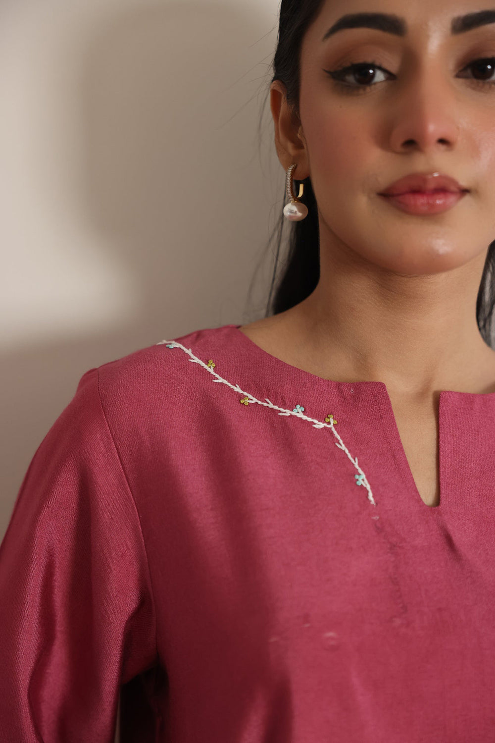 Rustic Rose Handwork Kurta