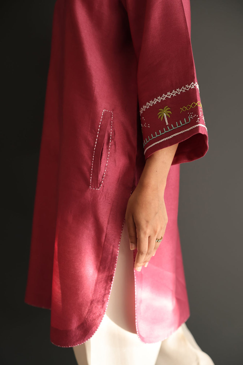 Rustic Rose Handwork Kurta