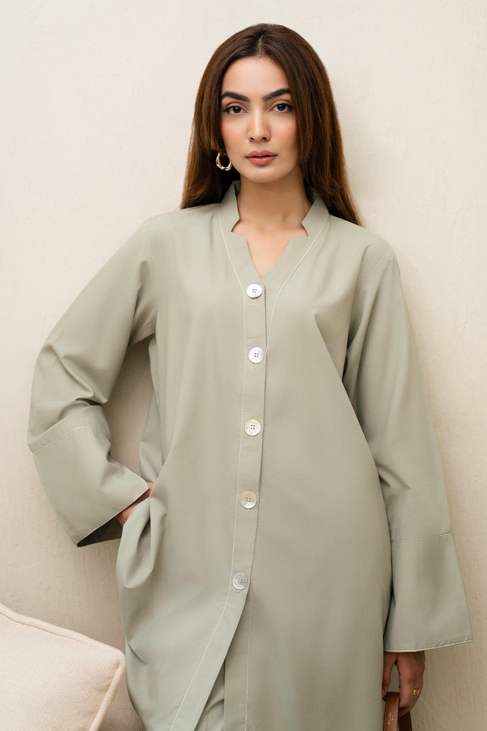 Stone Veil Cotton Tunic Co-Ord Set