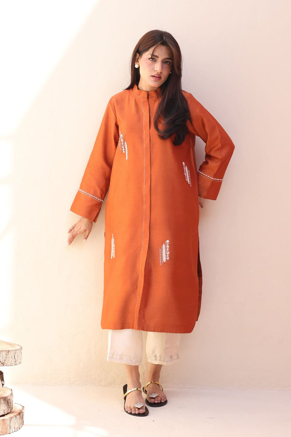 Sunset Orange Straight Kurta Set