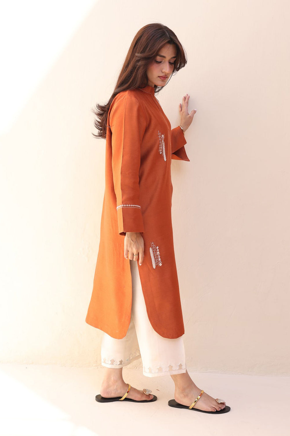 Sunset Orange Straight Kurta Set