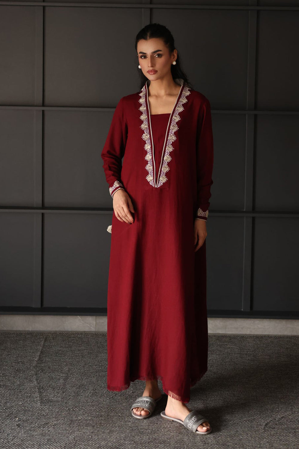 Wine Red Statement Kurta Set