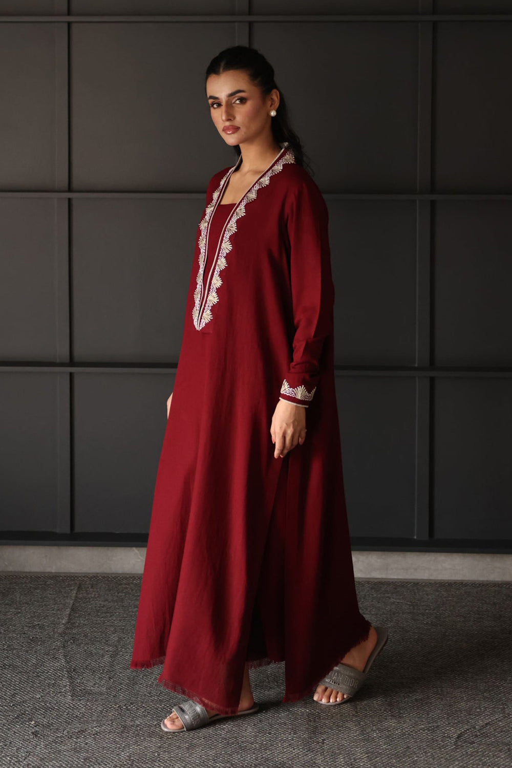Wine Red Statement Kurta Set